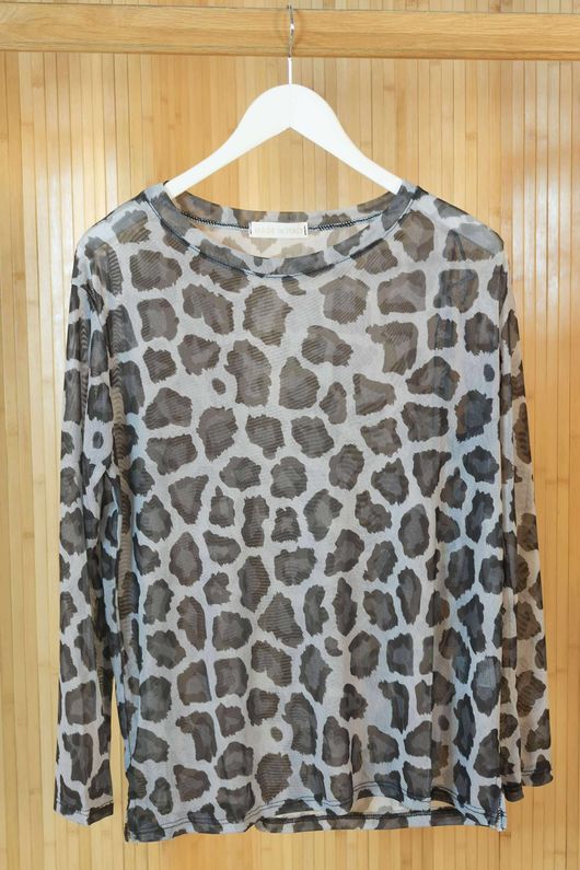 Bobby Mesh Layering Top Leopard Mono